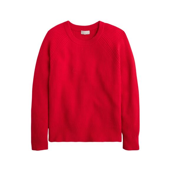 J. Crew Sweaters - J.Crew Ribbed Cashmere Oversized Red Crewneck Size XS Sweater